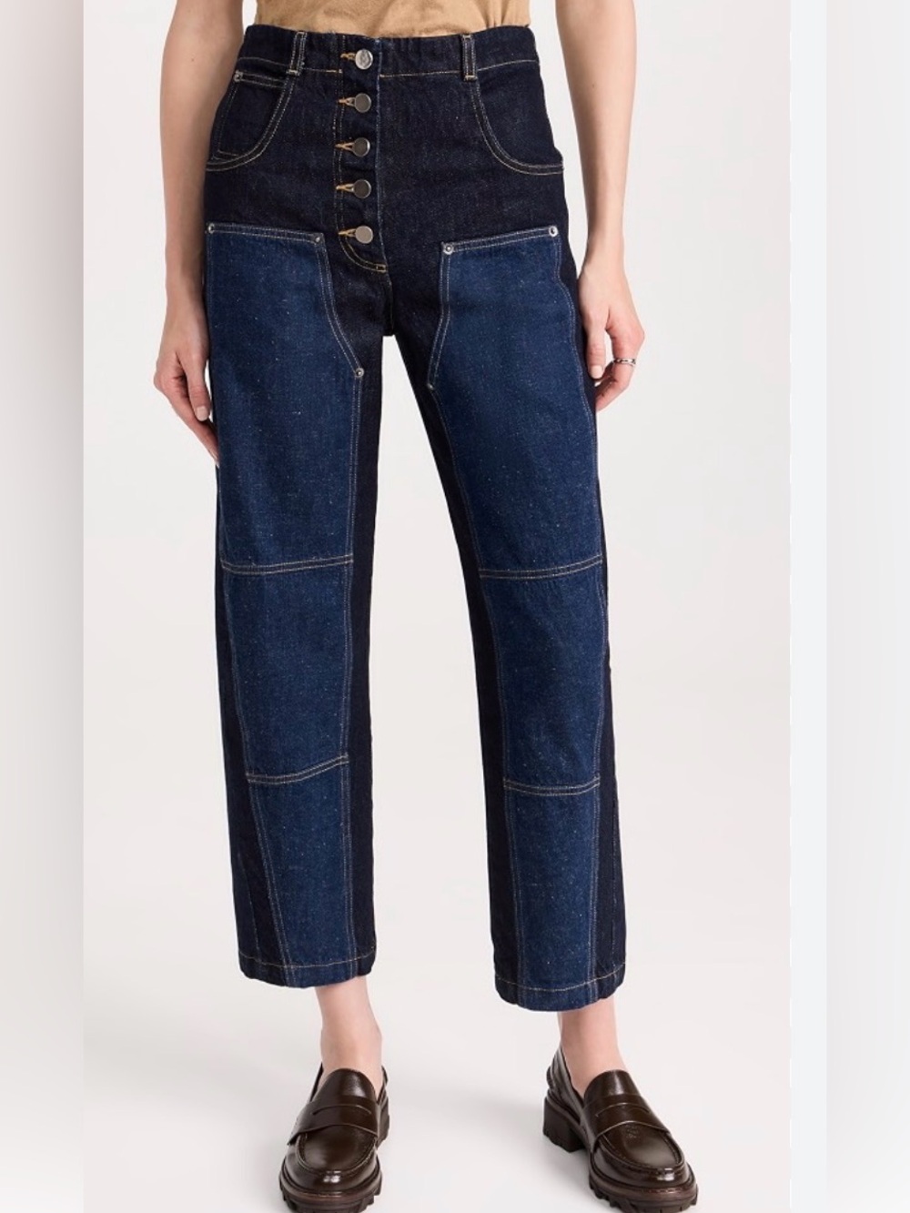 Rachel Comey Handy Pant dark indigo patch front wash denim jeans women’s 8